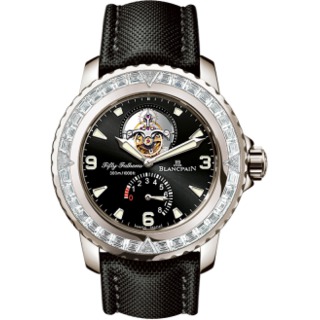 Swiss Luxury Replica Blancpain 50 Fathoms Tourbillon White Gold Baguettes 5025-5230-52 Replica Watch